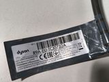a close up of a barcode on the side of a toilet