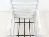 transparent acrylic chair with metal legs and back rest