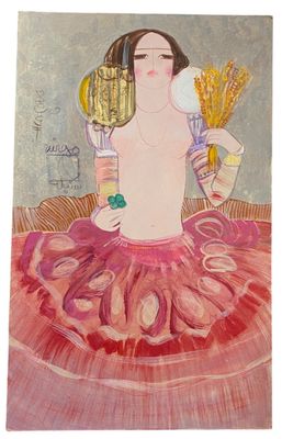 an image of a painting of a woman in a pink tutu
