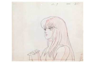 an image of a drawing of a woman with long hair