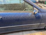 a blue car that is parked on the side of the street