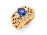 une bague en saphir et diamants, signée Van Cleef