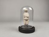 une photo d'une figurine représentant une femme sous une cloche en verre