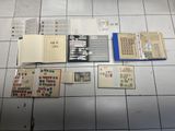 a lot of stamps on the floor of this room