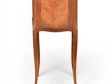 a small wooden table with a drawer on one side and a drawer on the other side