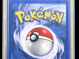 pokemon now exe card in plastic case on a black background