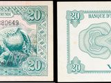 deux billets de banque différents, sur lesquels figure un lion d'un côté et un lion de l'autre