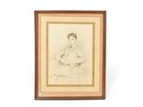 dessin représentant un homme en costume assis sur une chaise