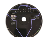 a cd disc with a blue design on it