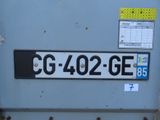 a close up of a license plate on a machine