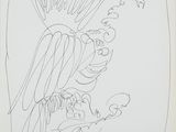 une image représentant un dessin d'un oiseau coiffé d'une couronne