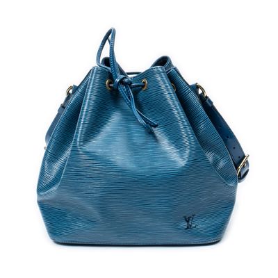 louis vuitton blue epi leather bucket bag