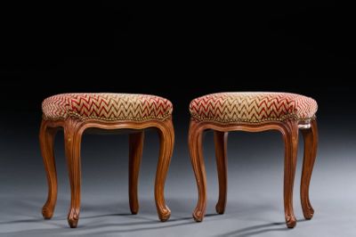 pair of stools in the style of louis ii