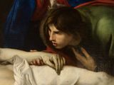 an image of a painting of a woman laying on a bed next to a man