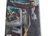Le jeu vidéo Dead Rising est posé sur une surface blanche, avec un homme tenant une batte de baseball devant lui.