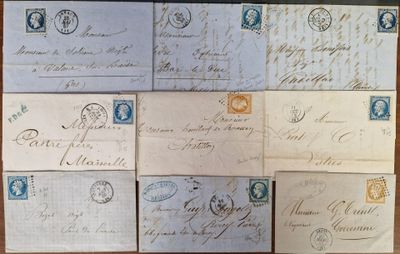 many old envelopes that are on a table