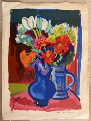 Pierre AMBROGIANI (1907-1985). "Nature morte au bouquet de f…