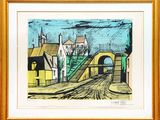 une image représentant un dessin d'un pont enjambant une rue
