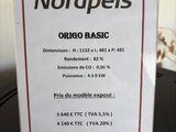 a sign on a table that says nordreis origo basic