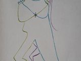 un dessin représentant un homme et une femme se tenant la main