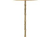 lampe de table en laiton avec un abat-jour blanc sur fond blanc