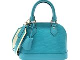 louis vuitton blue epi leather mini alma bag