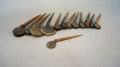 a lot of tools that are laying out on the table