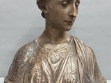 buste en bronze représentant une femme coiffée d'une couronne