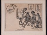 an image of a drawing of a group of monkeys in a room