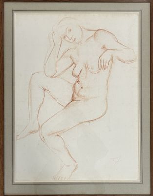 dessin représentant une femme nue assise sur le dos d'un homme