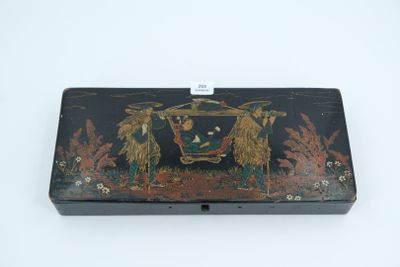 a black box with a picture of two birds on it