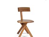 an image of a wooden chair with a wooden seat on a white background