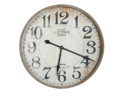 Horloge Old Town, ronde, diamètre: 74 cm en fer gris vieilli…