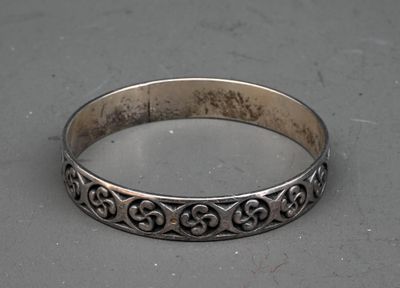 Bracelet Argent Oriental Authentique – Poinçon Crabe, Motif Ethnique