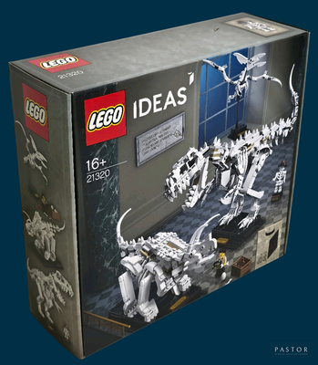 une boîte « Lego Ideas » avec l'image d'un dinosaure