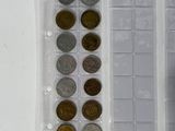 a picture of a box of coins and a bottle of water