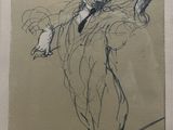dessin représentant un homme en costume-cravate tenant une cigarette