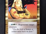 a close up of a card with a picture of a man on it
