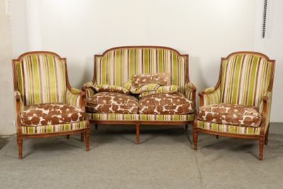 BALZOROTTI - Ensemble de salon en bois teinté mouluré compre…
