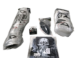 a picture of a package of items that includes a pair of gloves, a pair of gloves, a pair of gloves, and a pair of scissors