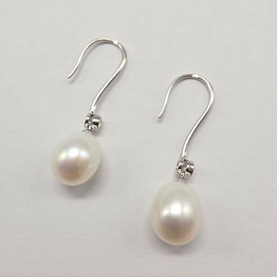 Pendants D'Oreilles EN OR Gris Ornee DE Perles (11 MM) ET DE…