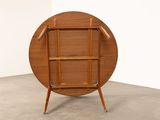 an image of a wooden table with a shelf on top of it