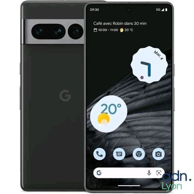 Le smartphone Google Pixel est présenté à côté du logo Google.