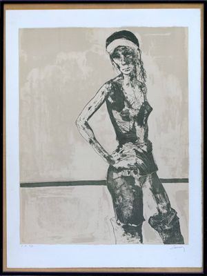 une image d'un dessin en noir et blanc d'une femme