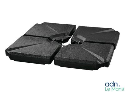 a close up of a pair of black pads on a white background