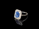 bague art déco en saphir et diamant