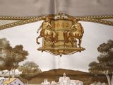 a picture of a picture of a horse and carriage on the wall