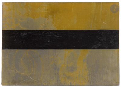 an image of a yellow and black painting on a white background