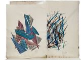 an image of a book with a drawing on it and a piece of paper with a drawing on it