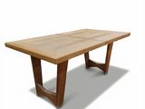an image of a wooden table with two legs on a white background